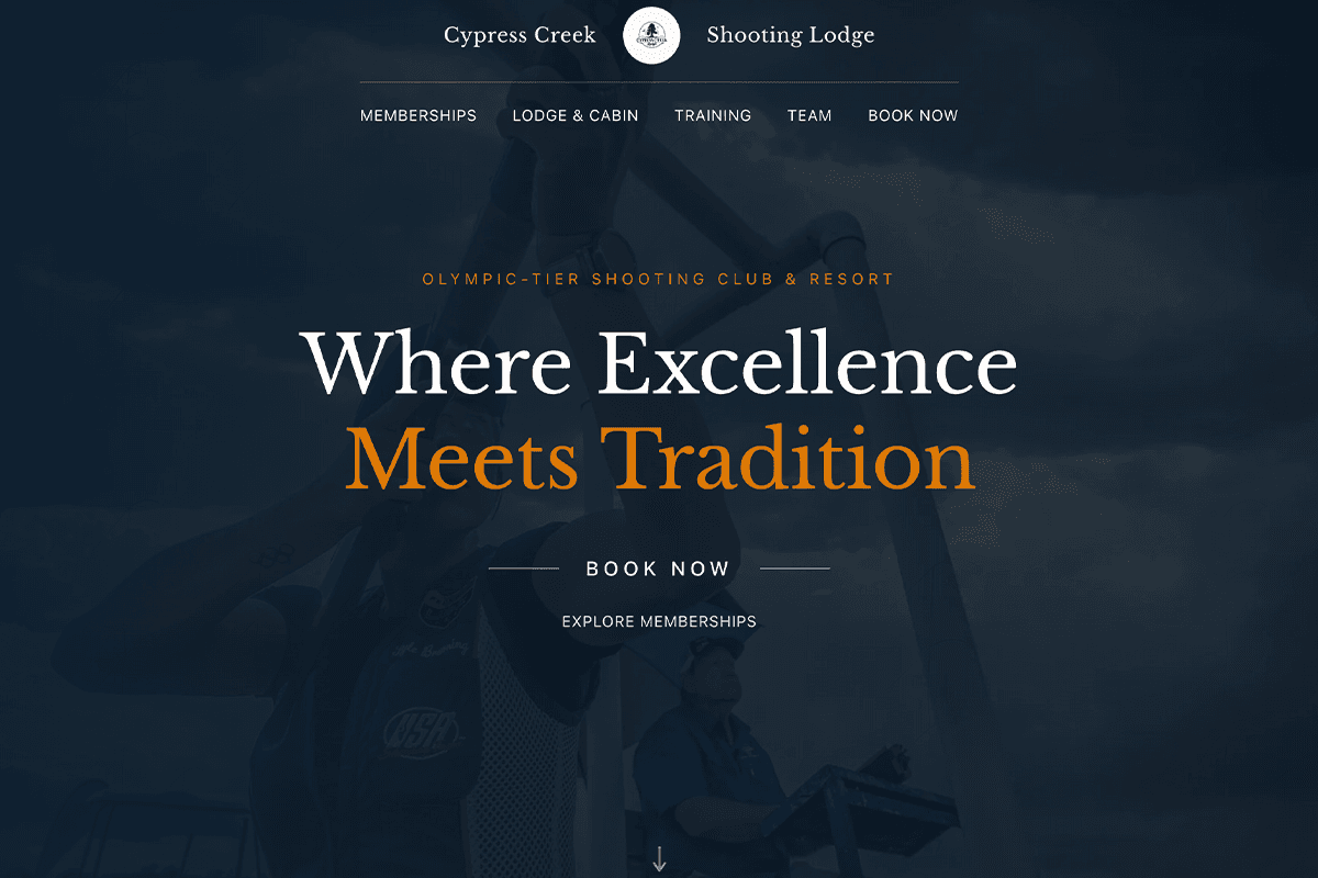 Cypress Creek Shooting Lodge website screenshot